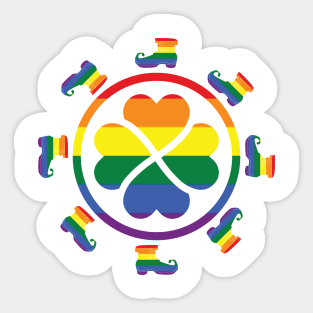 LGBTQ Clover Leprechaun Shoes For St. Patrick's Day Sticker